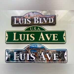 3 Luis Blvd and Ave Street Signs